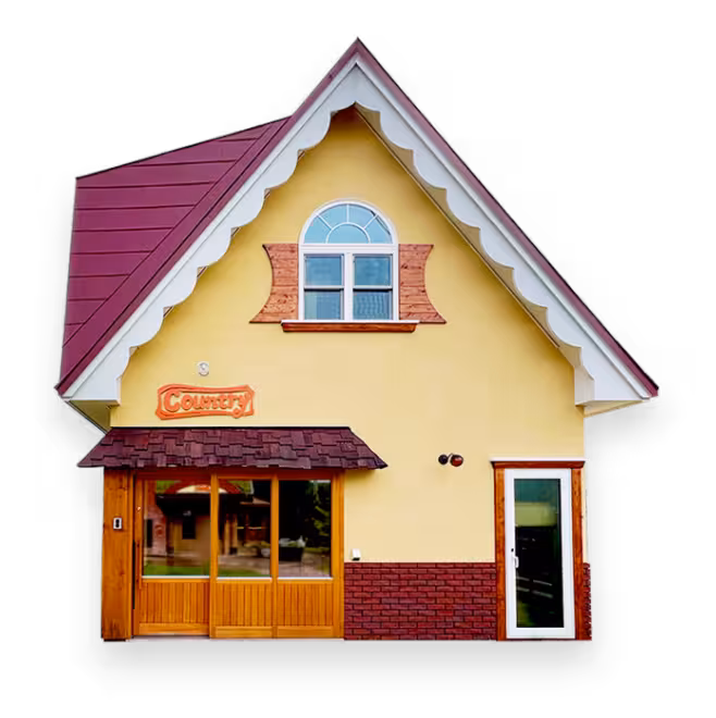 三角屋根のカントリー